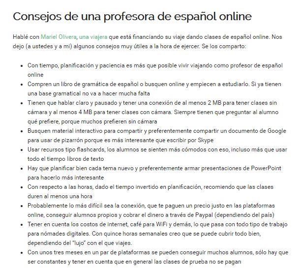 “Cómo enseñar español para financiar un viaje”, Dar vuelta al mundo